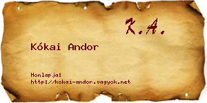 Kókai Andor névjegykártya