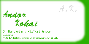 andor kokai business card